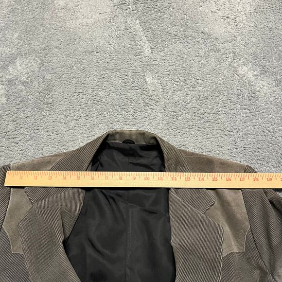 VTG Miller Stockman Western Blazer Mens 40 Long Gray Corduroy 2 Button Western - Picture 10 of 11